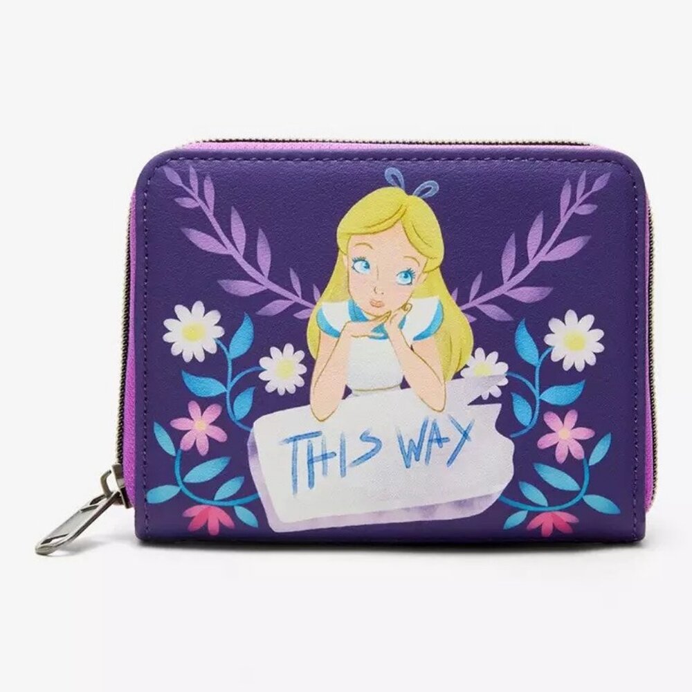 Loungefly Disney Alice In Wonderland Wallet This Way Alice White Rabbit Zip New